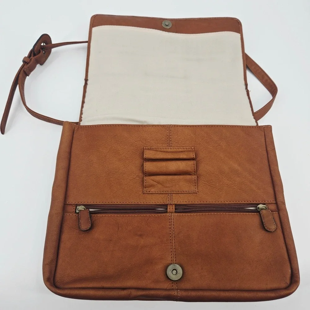 Boulder Ridge‎ Full Grain Leather Messenger Bag Vintage 90s Gorpcore Unisex